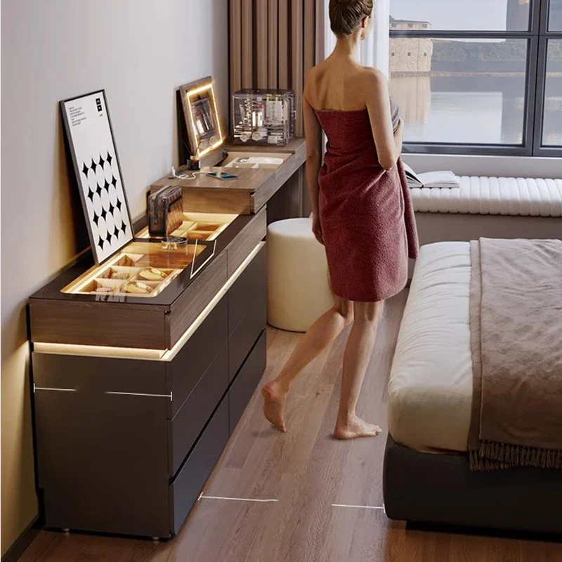 Minimalist Mirror Dressing Table Luxury Bedroom Drawer European Dressing Table Storage Girls Comoda Pra Quarto Home Furniture