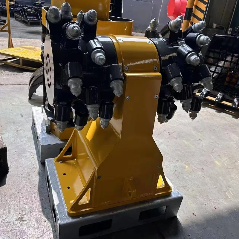 Professional Hydraulic Drum Cutter for Mini Excavator Rotary Rock Grinder Transverse Milling Head Attachment for 1-10 Ton Digger