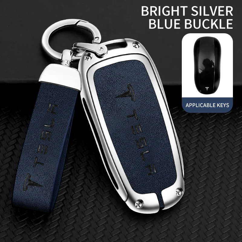 Zinc Alloy Car Fob Smart Remote Key Case Cover Holder For Tesla Model 3 Model S Model Y Model X Protector Keychain Accessories