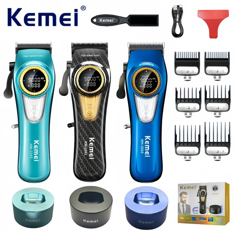

Kemei KM-2242 Professional Cordless Hair Clipper – High-Speed Brushless Motor, Salon-Grade Men's Styling Trimmer, Hair Clipper
