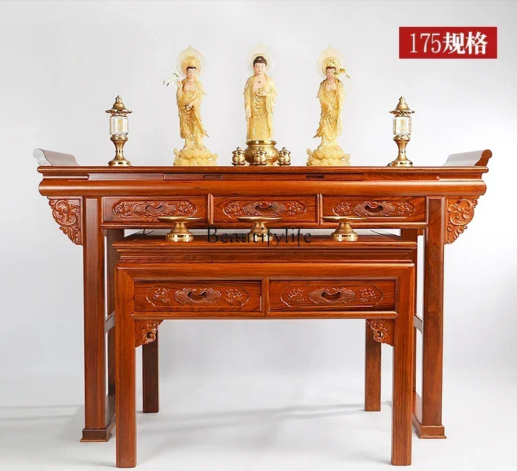 

57 Huali real mahogany offering table Chinese Buddha table household Bodhisattva offering