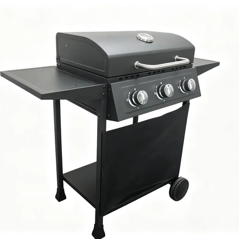 Portable Dual Burner Gas Grill Automatic Ignition Smokeless Tabletop BBQ for Outdoor Camping Garden Picnic Cooking Compact