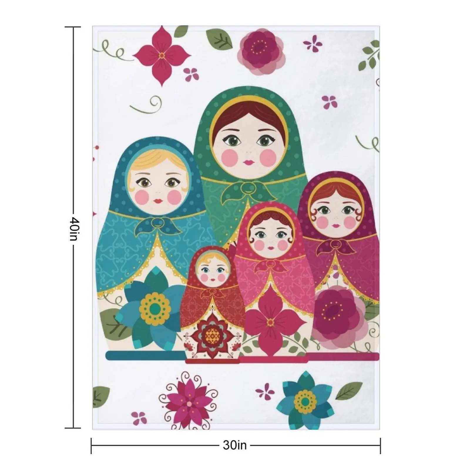 Russian Dolls White Throw Blanket cosplay anime decorative Thin Beach Thins Softest Blankets