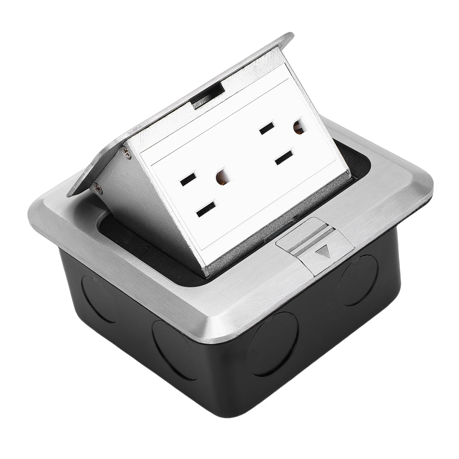 Recessed Desktop Outlet Box Socket Connection Power Strip 15A Fast Charging for Office Table Floor Recessed Desktop Power Strip