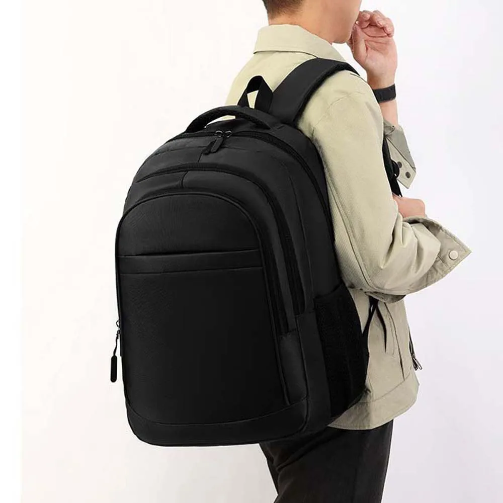 Oxford Cloth Waterproof Men's Backpack Korean Style Large Capacity Solid Color Shoulder Bag Multi Functional Casual