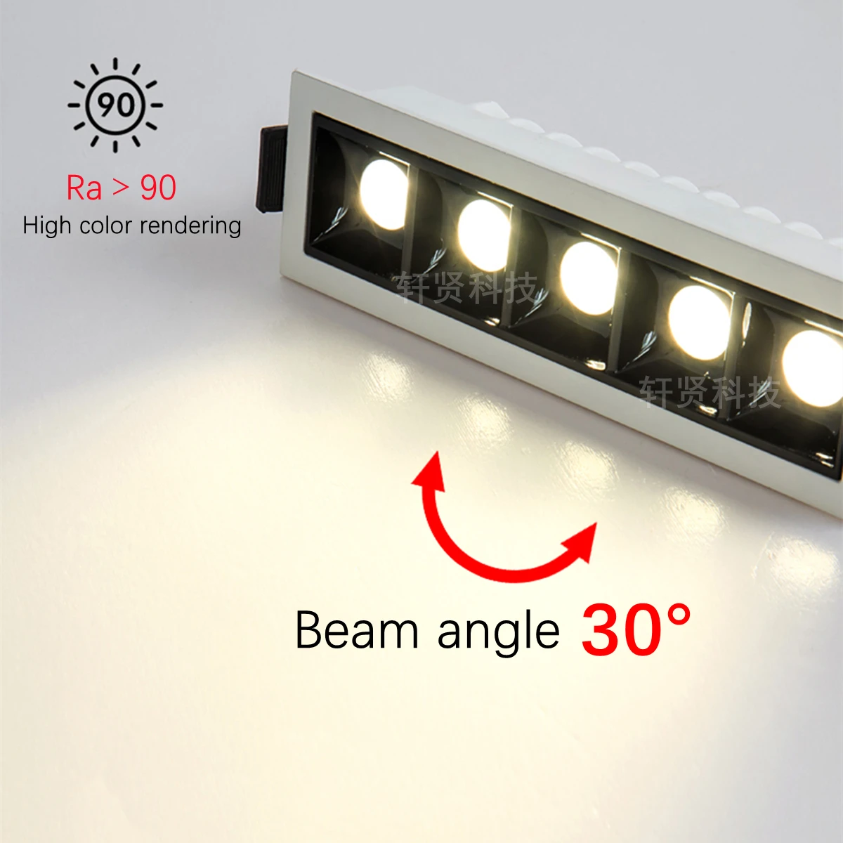 Imagem -04 - Recessed Luzes de Teto Led Antiofuscante Ac110220v Regulável Preto Branco Alumínio Downlight Cob Ponto Luz da Grade