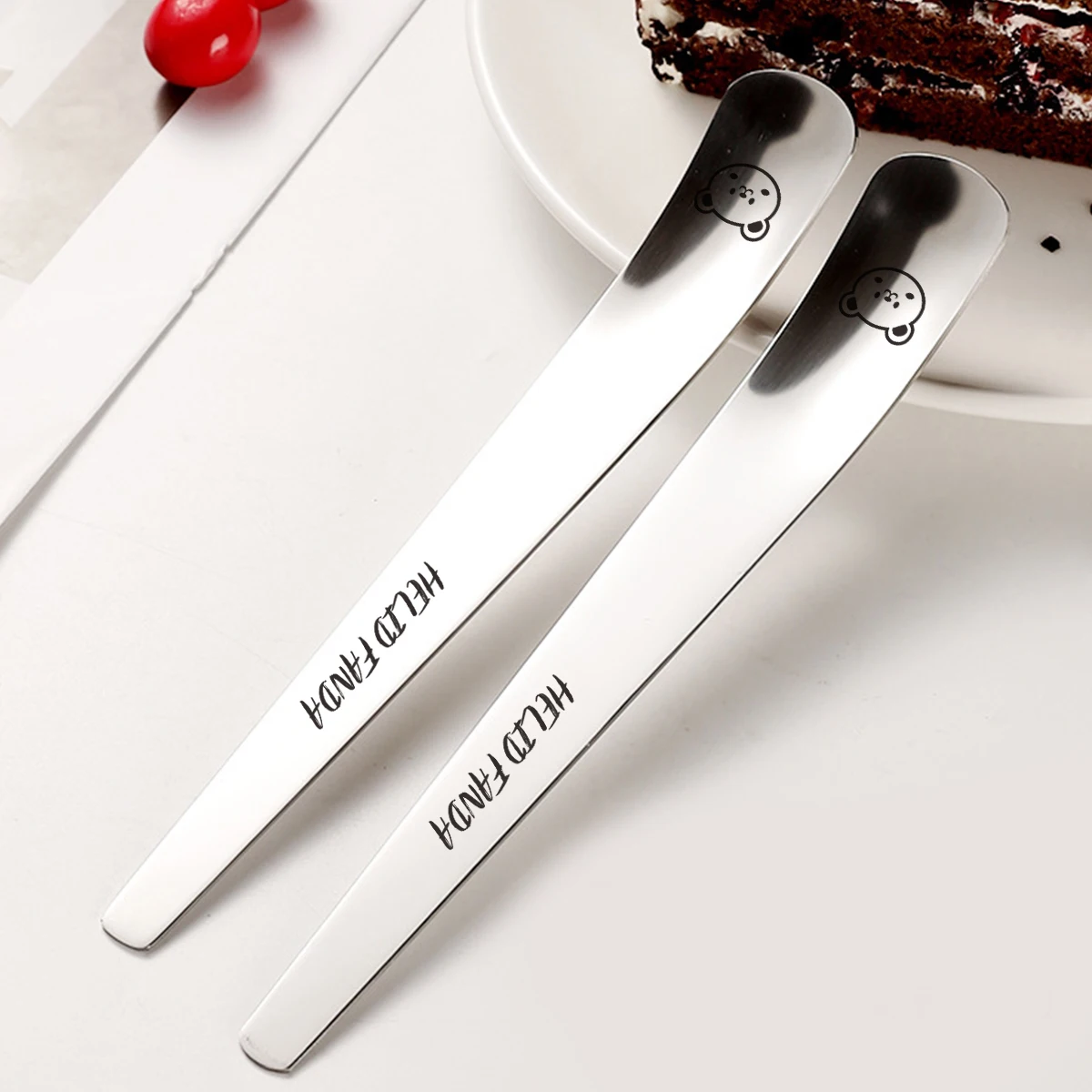 1/2/4PCS Flat Head Coffee Spoon 304 Stainless Steel Stirring