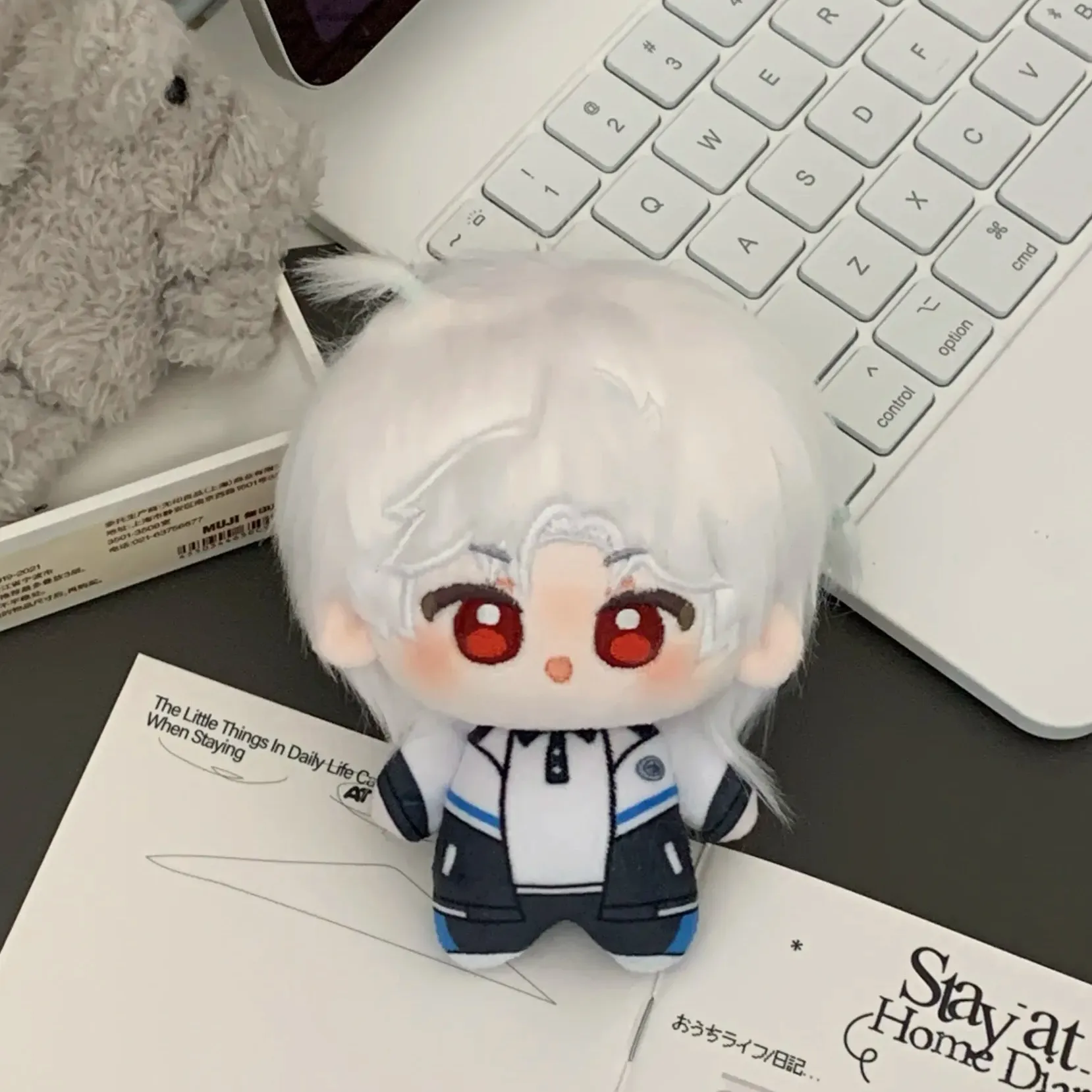 ตุ๊กตาผ้าพลัฌขนาด 10 ซม. ตัวละครจาก Love and Deepspace คาเลบ ซาเวียร์ ชุดนักเรียน พร้อมพวงกุญแจ กระเป๋า ของเล่นอนิเมะ เกม สำหรับเด็ก