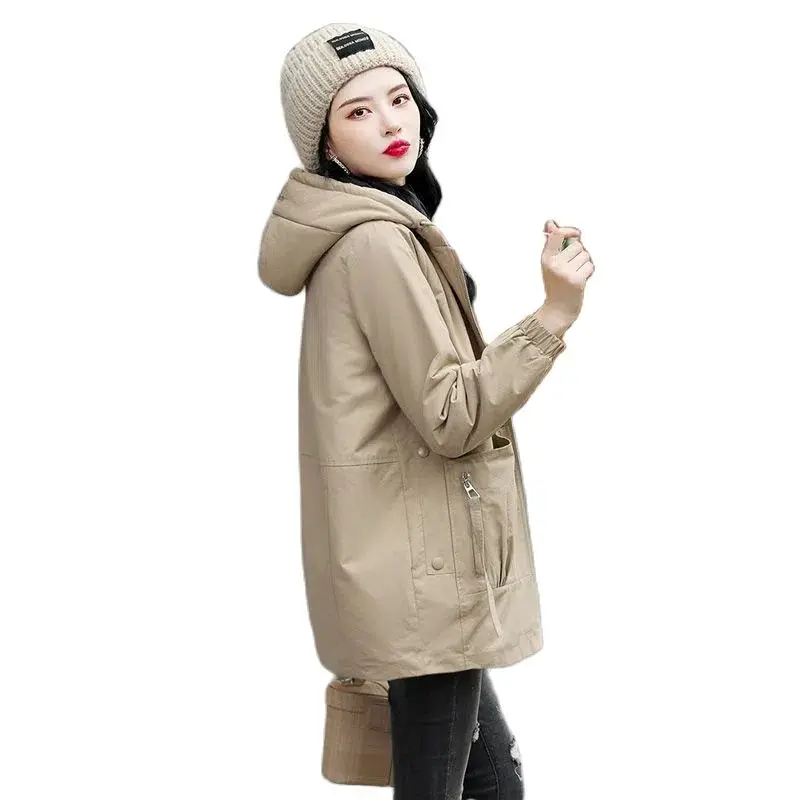 

Overcoat Parka Add Velvet Thickening Female Winter Mid-Long Coat Loose Casual Coats Cotton-Padded Student Keep Warm Jacket