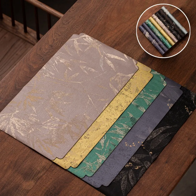 Chic Premium Brocade Waterproof Cotton Linen Japanese Zen Tea Table Runner Dry Brewing Mat for Home Tea Ceremony Decoration Set