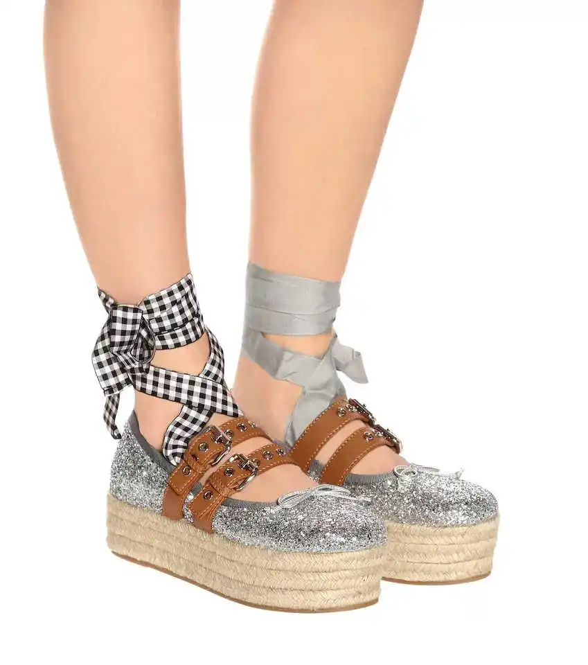 

Балетный ремешок с круглым носком, тканая женская обувь на толстой подошве, невидимая внутренняя часть, увеличивающая рост, женская обувь Zapatos Mujer