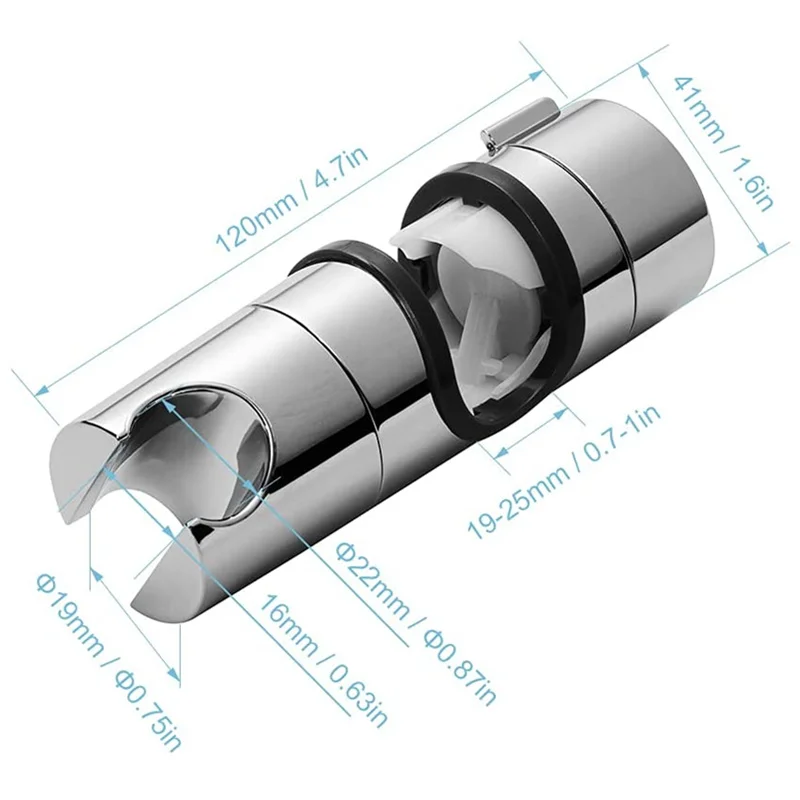 Adjustable Lift Rod Rail Slide Bracket 18-25mm Shower Head Holder 360° Rotation 22mm Clamp Sprinkler Heads Mounting Brackets