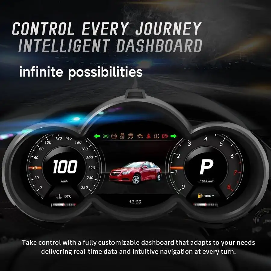 NEW LCD Instrument Panel For Chevrolet Cruze 2009-2014 Cluster Navigation Carplay Digital Dashboard Speedometer Virtual Cockpit