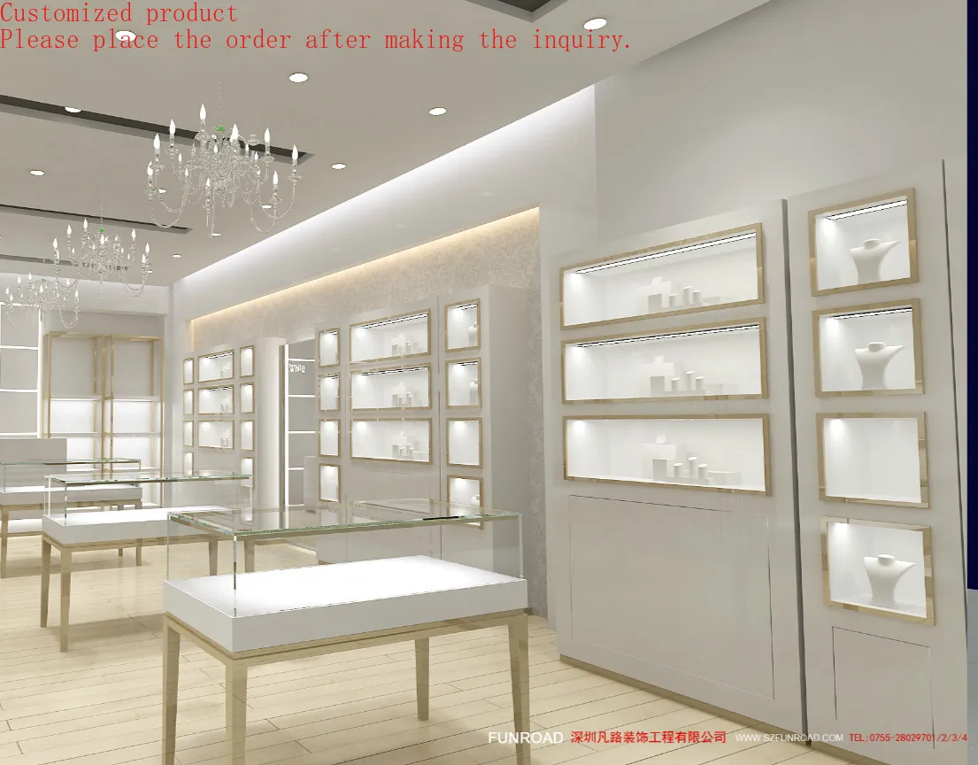 

Custom.Fashion Jewelry Shop Counter Jewelry Display Cabinet with Showcase for Jewellery Store Fixtures