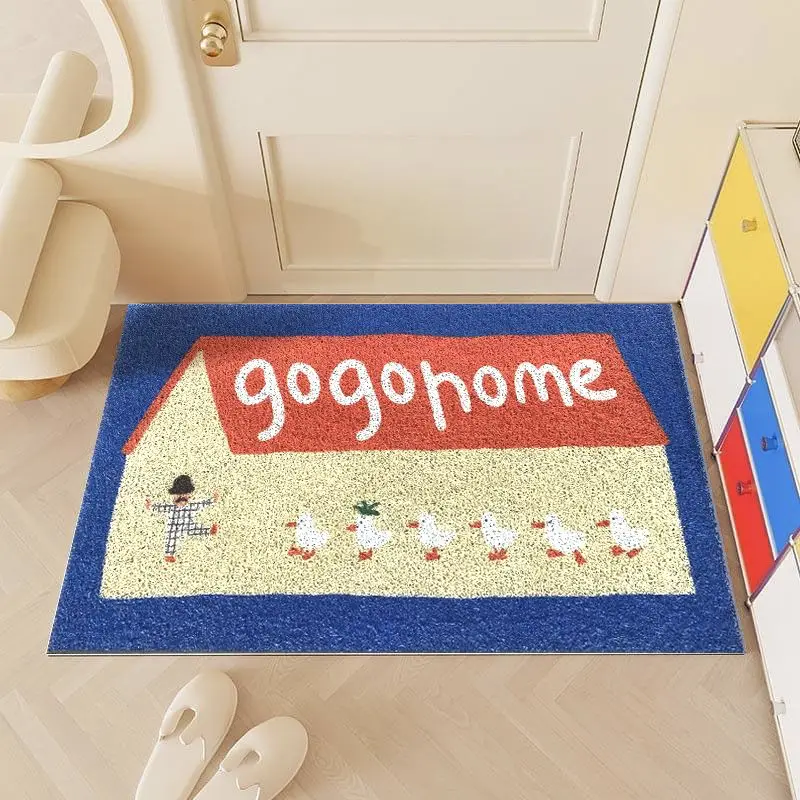 

ins wind cat entry door silk ring non-slip mat entering the door entry pvc foot pad dirt-resistant carpet porch door mat
