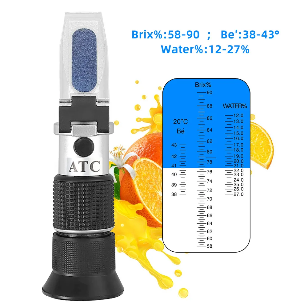 50 Pieces High-Accuracy Honey Refractometer 38-43°Bé 58-90% Brix Sugar Meter for Quality Assurance in Beekeeping