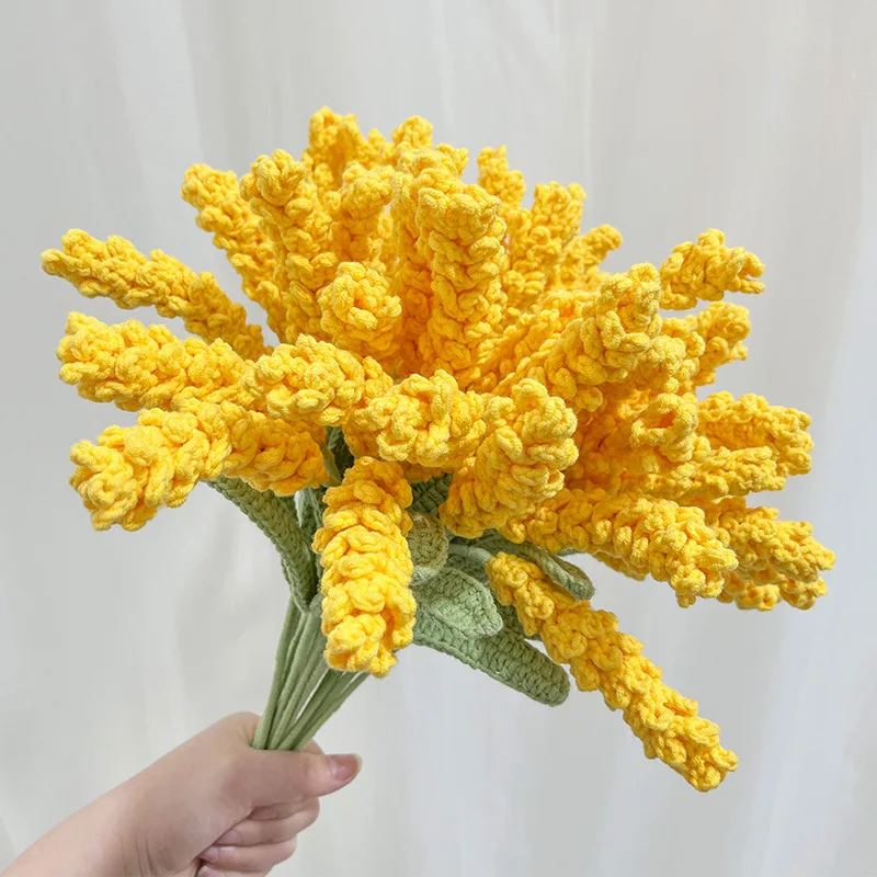 Barley Immortal Flower Bouquet Gift Hand-crocheted Artificial Yarn Flower Finished Graduation Season Gift