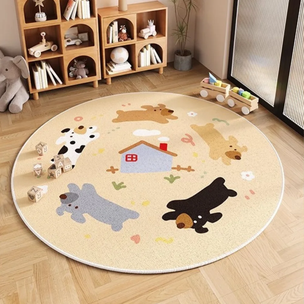 Animal Fluffy Carpet For Living Room，Soft Foot Mats，Hairy Nursery Play Mats For Children，Cartoon Plush Bedroom Rug For Kids