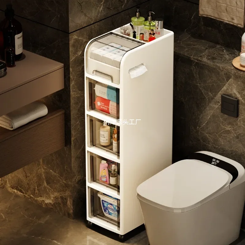 Toilet crevice cabinet bathroom toilet storage storage floor toilet side cabinet gap storage