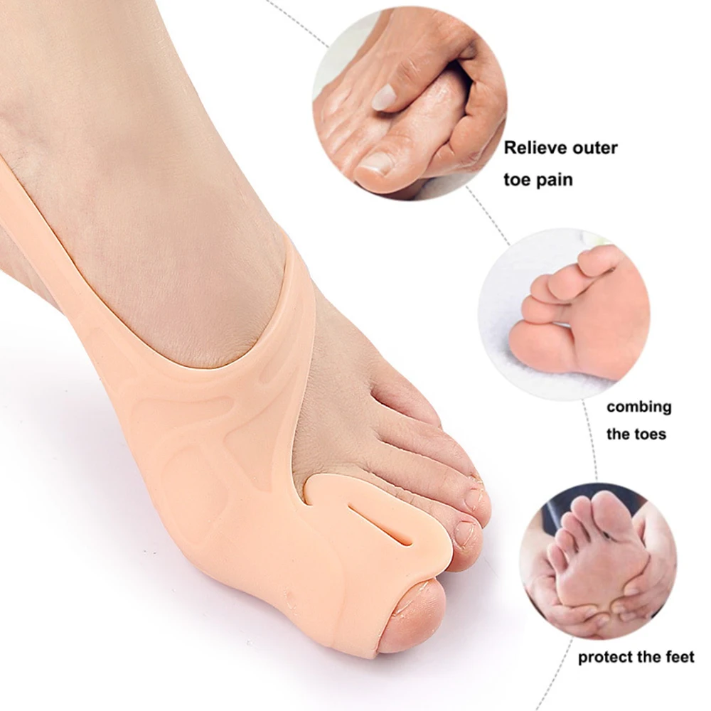 

1 шт. Корректор для пальцев ног от вальгусной деформации для женщин и мужчин, гелевые разделители для выпрямления больших пальцев, носки-фиксаторы для коррекции вальгусной деформации