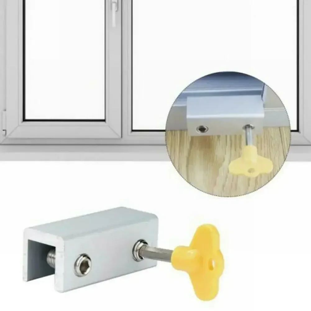 Door Shutter Lock Restrictor Sliding Doors Windows Restrictor Window Security Key Lock Child Safety Anti-theft Door Stopper