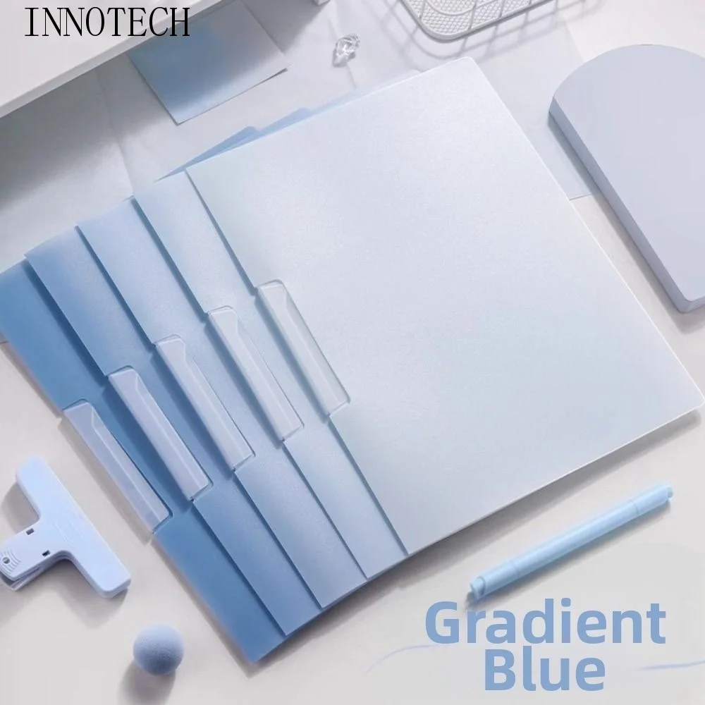 

5Pcs Gradient Design Rotating Side Opening Folder Dustproof Waterproof A4 File Folder Portable Large Capacity Paper Organizer