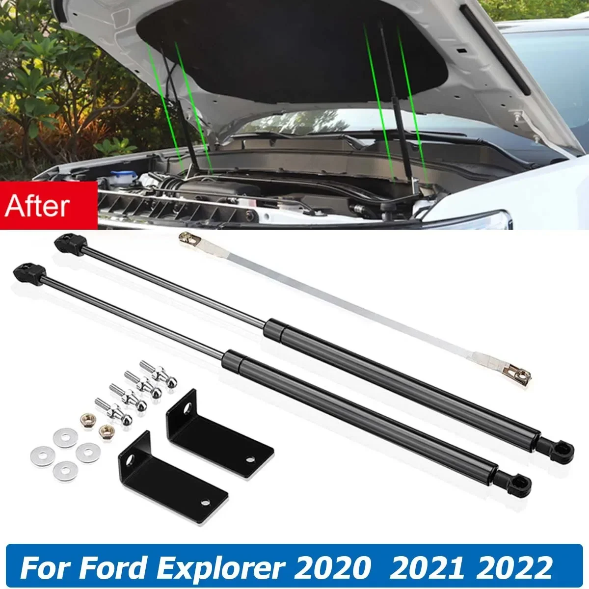 

For Ford Explorer 2020 2021 2022 2023 Front Engine Hood Shock Lift Gas Struts Bar Support Spring Hydraulic Rod Car Accessories