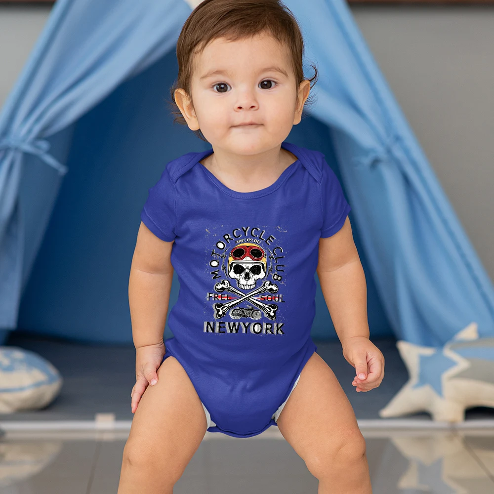 Motorcycle Club Punk Harajuku Toddler Baby Rompers United States Fashion Hipster Streetwear Newborn Clothes Infant Onesies