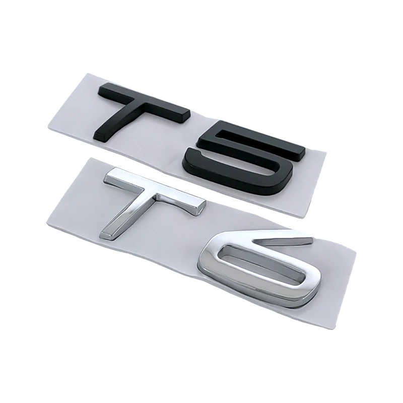 3d Metal T5 Logo T6 Emblem AWD Letters Car Trunk Badge For S60 C30 850 S40 V40 V70 XC60 V50 S70 C70 V90 T5 T6 AWD Sticker