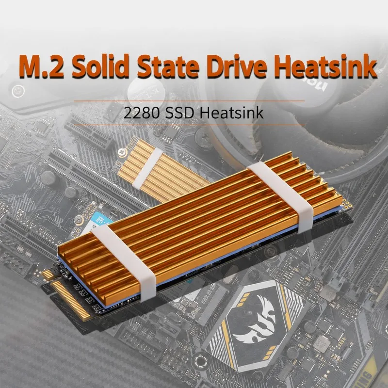 2280 M.2 NVMe SSD Heatsink Cooling Radiator Thermal Conductive Silicone Pad with Mount Screws Heat Dissipation Kit for M.2 Solid