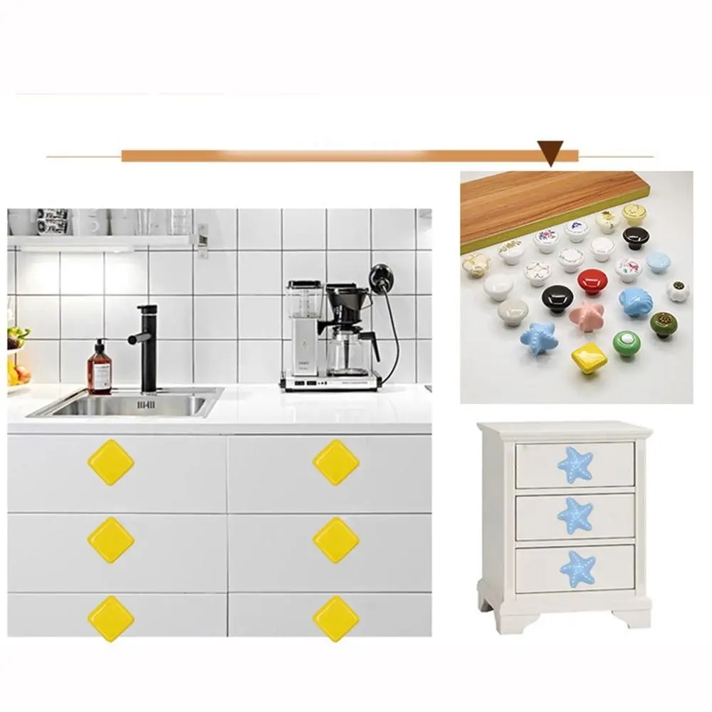 Retro Single Hole Ceramic Cabinet Knob European Style Vintage Door Pull Handles Round Drawer Knobs Kitchen