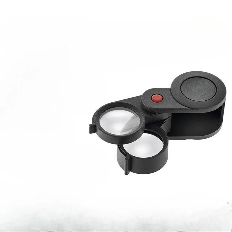 Magnifying glass 3 times 6 times 9 times, multi-fold folding portable, high magnification of jewelry identification