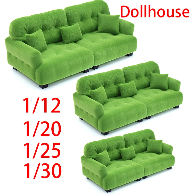 Dollhouse Simulation Flocking Sofa Model Dollhouse Mini Living Room Furniture Decoration Accessories Pretend Play Toys