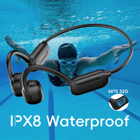 For XIAOMI Swimming Bone Conduction Earphones IPX8 Waterproof 32GB MP3 Player Hifi Wireless Bluetooth Headphone with Mic Headset