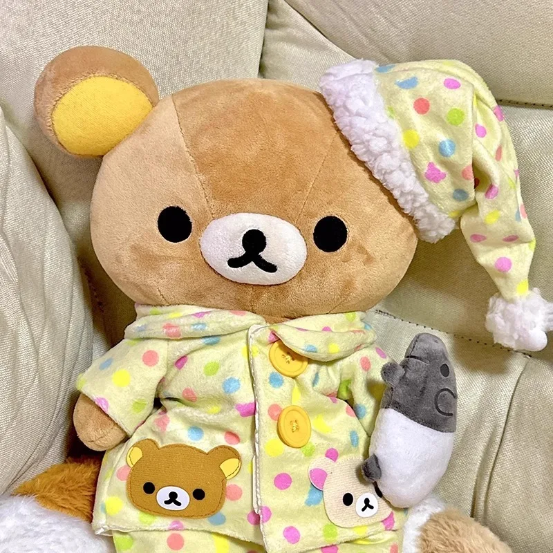Cute Pajamas Teddy Bear Dolls Sleeping Pillows Bed Dolls Table Decorations Room Decorations Plush Toys Children\'S Holiday Gifts