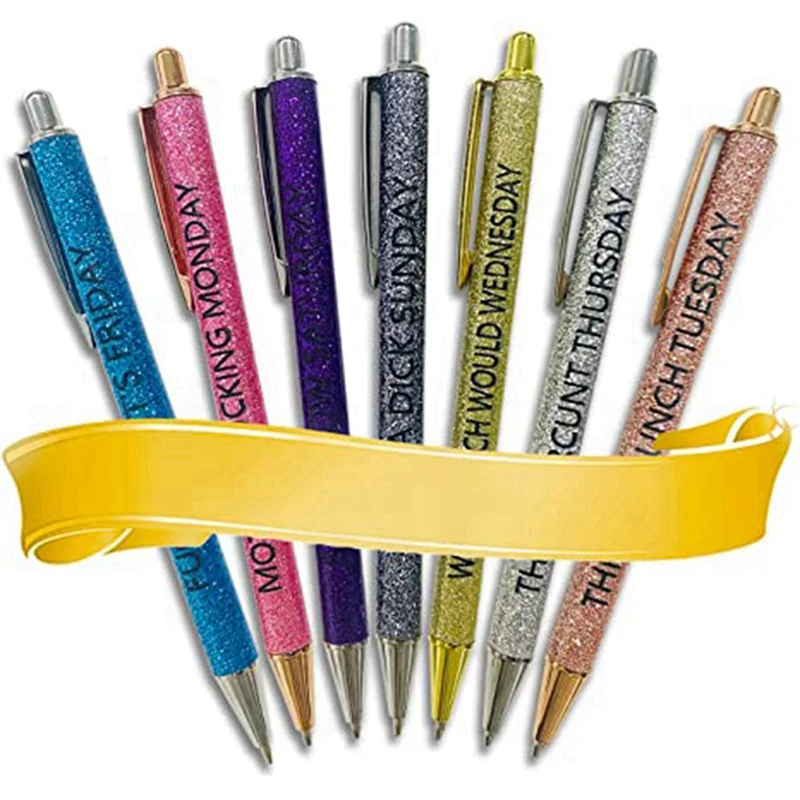 7 Pen Everyday Work Office Ballpoint Pen Set Description Adult Attitude Office Gift For Coworkers And Friends