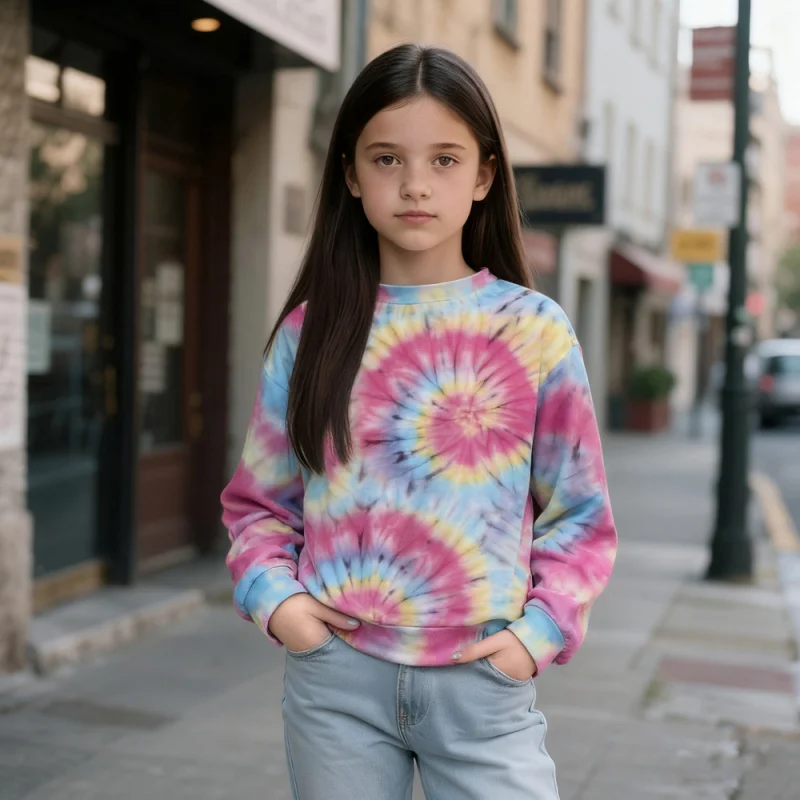 

2025 Children's Tie-Dye Sweater - Bohemian Long Sleeve Casual Pullover Sweater, Universal for Boys and Girls, Hot Selling