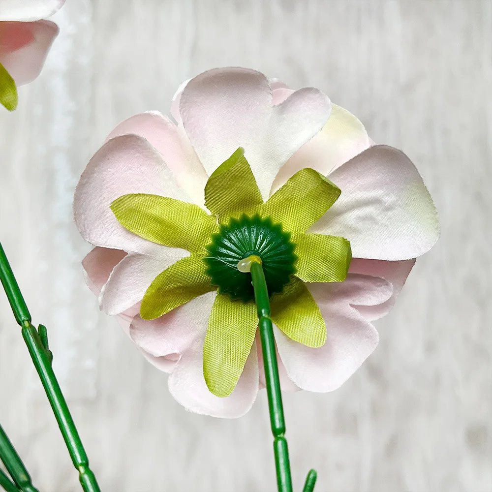 10 Stück Künstliche Blumen Seiden-Lotus Schlafzimmer-Deko Lila Kunstblumen 3-Zweig-Lotus Tischdekoration – Detail 7