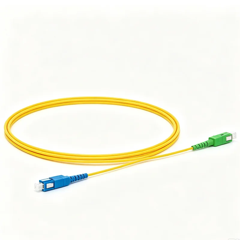 Simplex OS2 Single Mode Fiber Patch Cord SC UPC to SC APC Compatible LSZH Optical Cable For FTTH CATV Network Switch