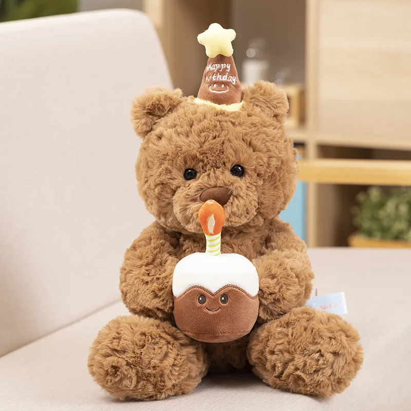 Schattige kleine beer pop pop knuffel meisje slaapt met rustgevende lappen teddybeer vakantie verjaardagscadeau kawaii pluche knuffel