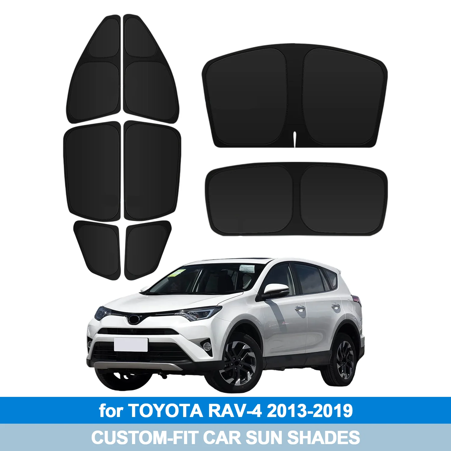 

For TOYOTA RAV-4 2009-2019 Windshield Sun Shade Side Window Shades Cover Sun Visor Shield Privacy Protection