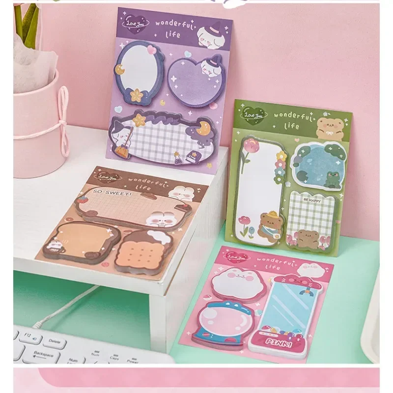 60 листов липкие заметки милый мультяшный красочный блокнот блокнот Ins Kawaii канцелярские принадлежности бумага для заметок школьные и офисные принадлежности