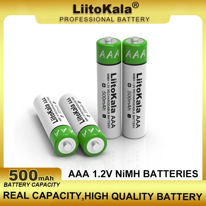 10-100PCS LiitoKala AAA NiMH 1.2V 500mAh Rechargeable Battery Suitable For Toys, Mice, Electronic Scales, Etc. wholesale