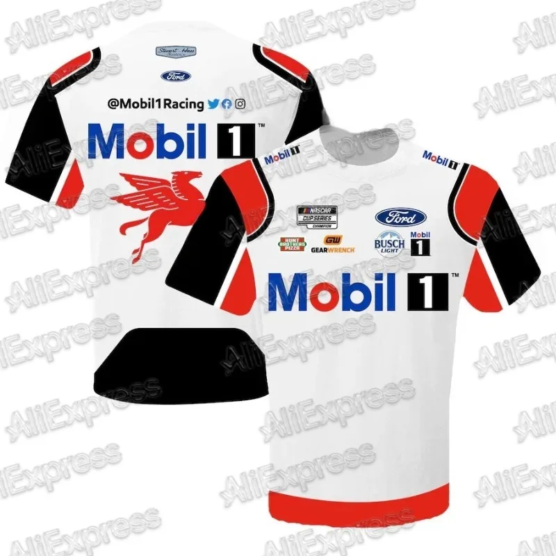 

2025Moto Summer New Arrivals Men’s Kevin Harvick Stewart-Haas Racing Team Collection Mobil-1 Uniform T-shirt Universal Size Tops