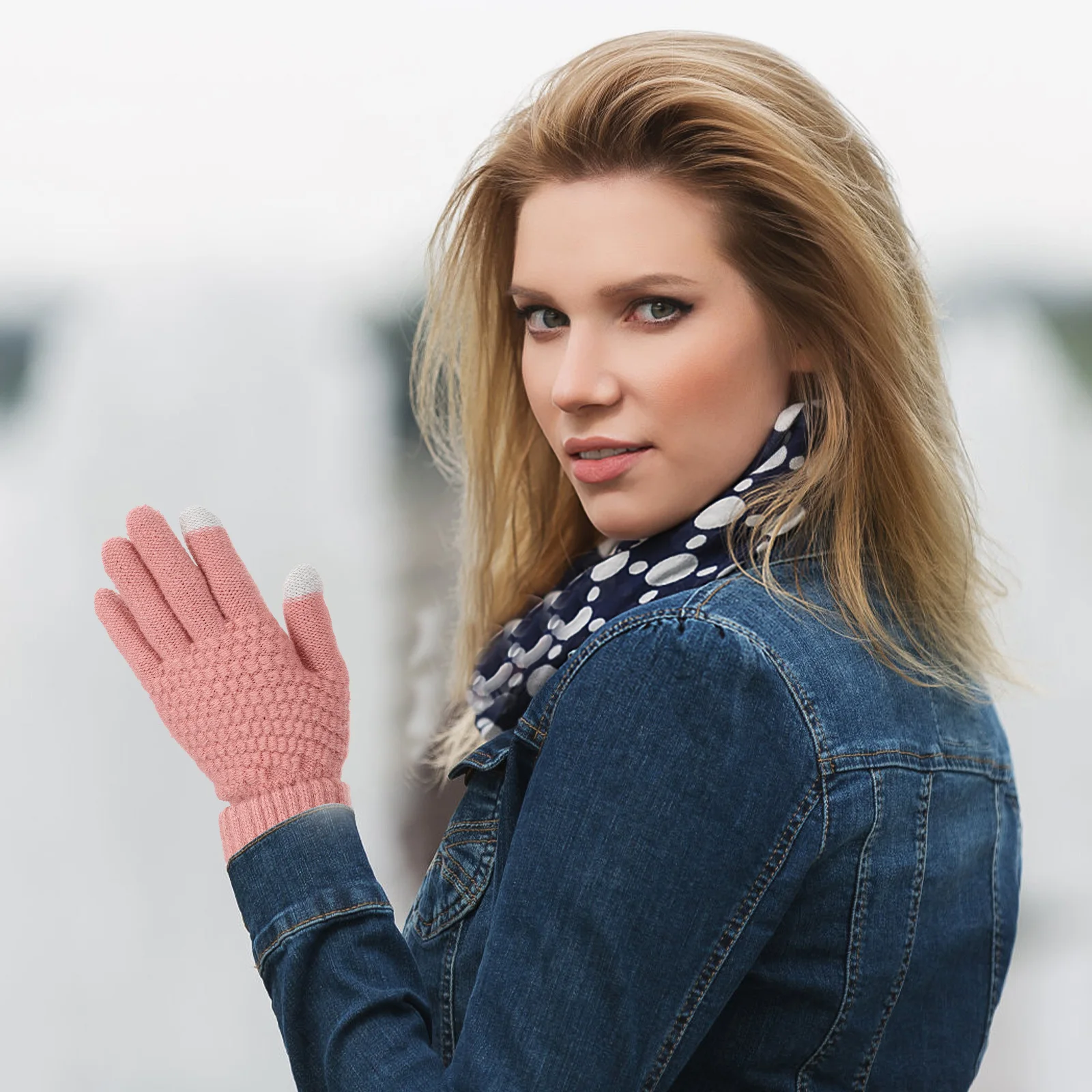 2Pairs لمس الشتاء الدافئة قفازات النساء يندبروف الحرارية الرياضة في الهواء الطلق ركوب التزلج المشي لمسافات طويلة التخييم قفازات #3