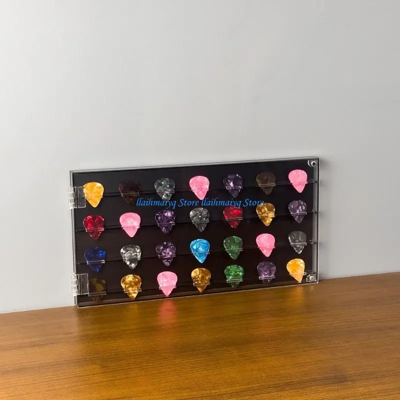 573B 28/36/40Slots Guitar Pick Display Case Holder Gift for Music Lover Collectible