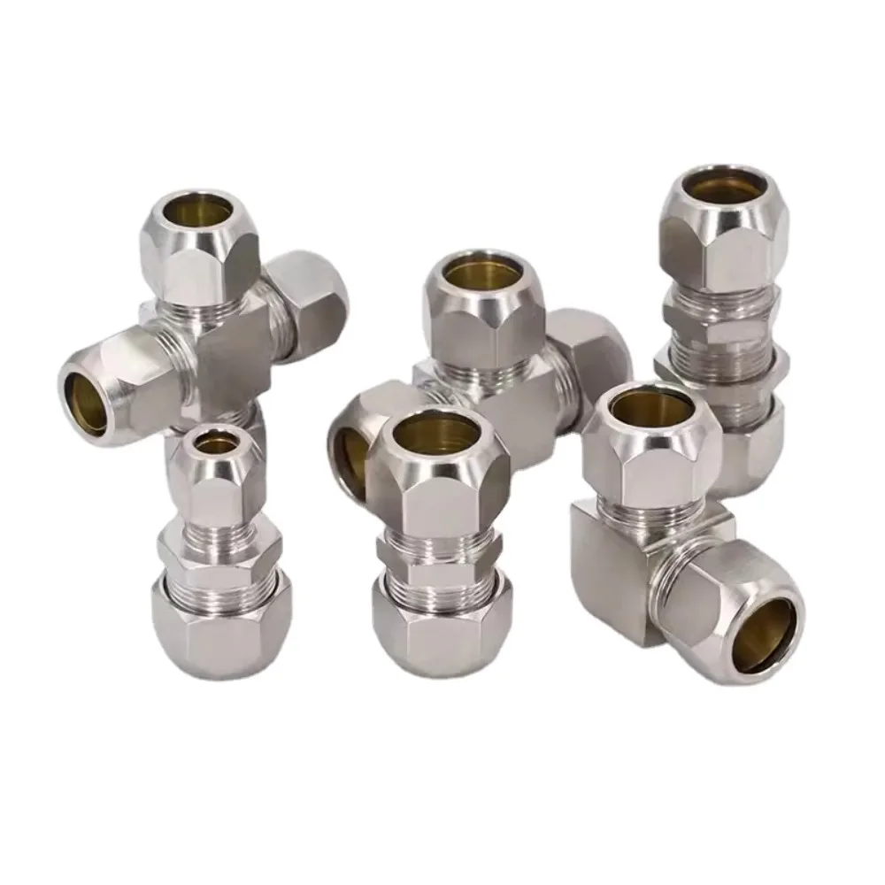 4 6 8 10 12 14 16 mm OD Tube Equal Reducer Coupler Straight Elbow Tee Corss Compression Union Fitting Brass Water Gas Fuel