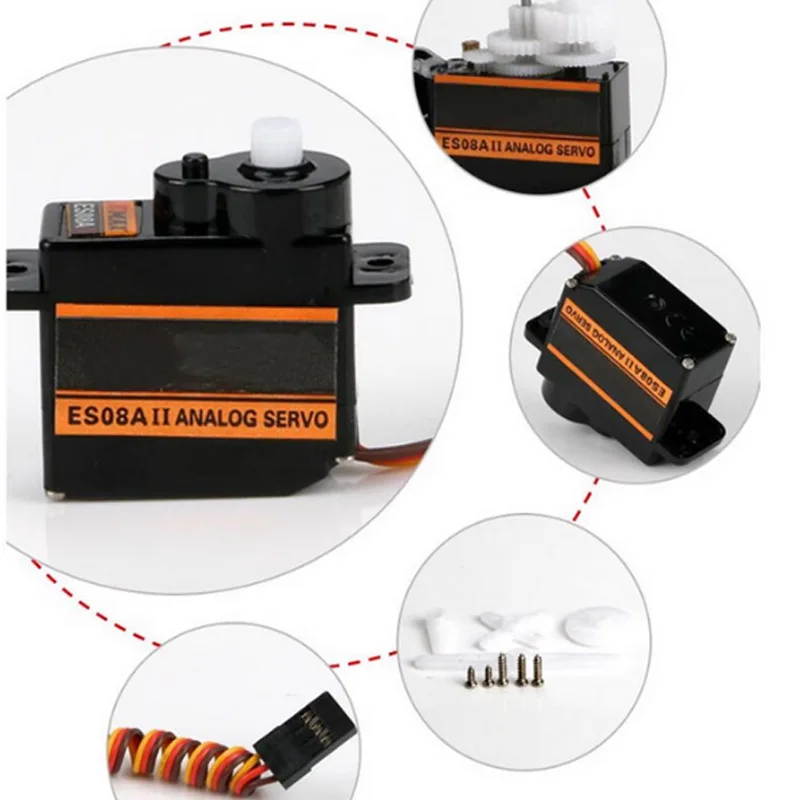 ES08MA II Plastic Gear 12g Servo Motor Mini Analog Plastic Servo Motor Fixed Wing Simulator image 6