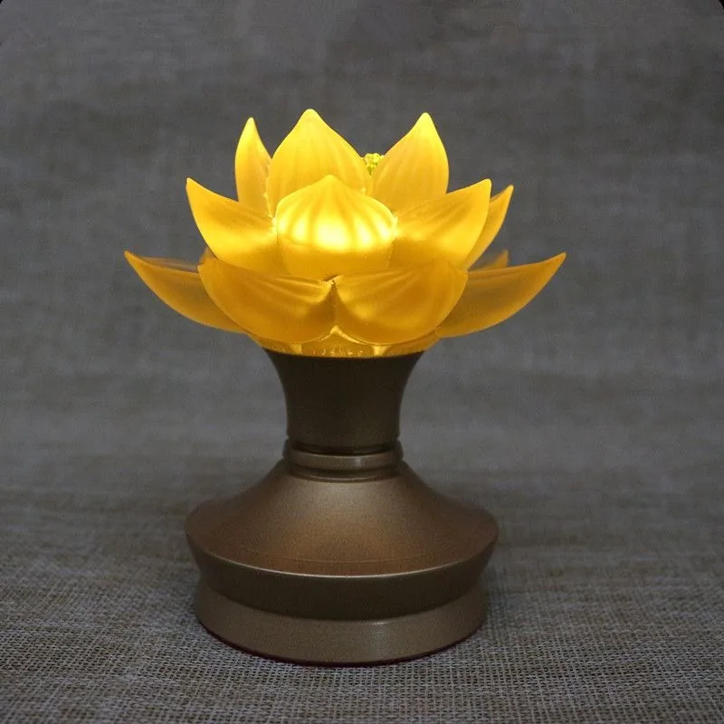 

lamp glazed led everlasting light Lotus Buddha lamp, rechargeable household Buddha headlight plug-in pure copper Buddha lamp