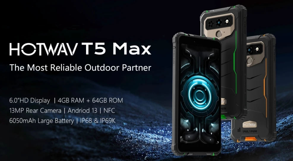 2025 HOTWAV T5 MAX, Helio MT6761, 120 Гц, 5,99-дюймовый экран, ультраэкономичный трехместный смартфон NFC, 4G, 4 ГБ ОЗУ, 64 ГБ ПЗУ